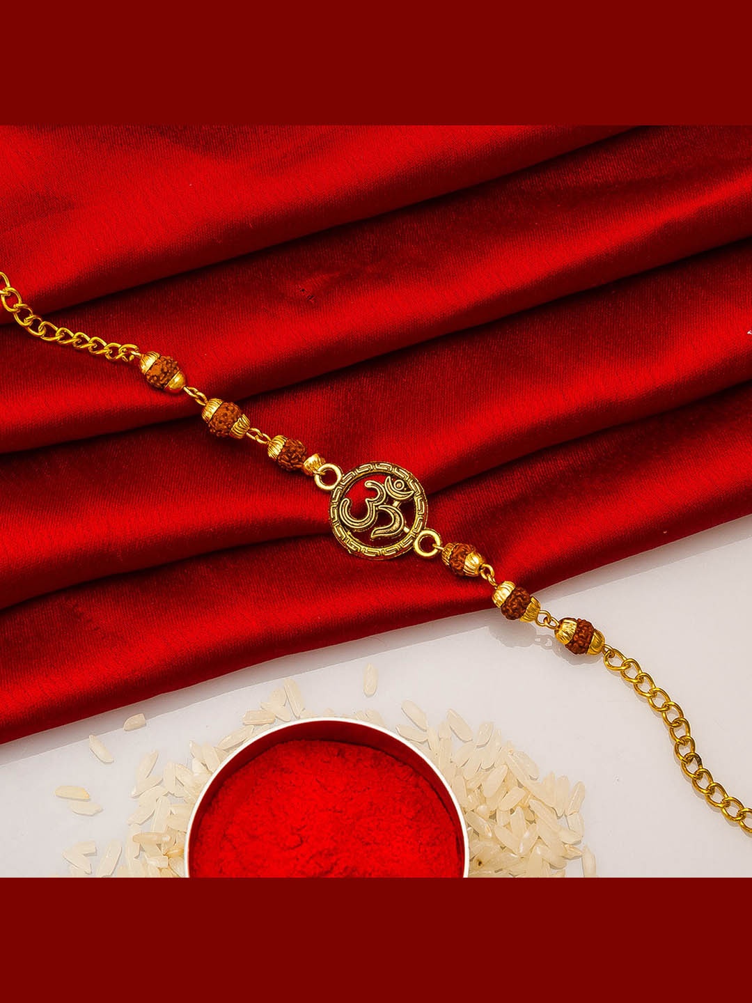 

aadita Men Gold-Toned Handmade Rakhi