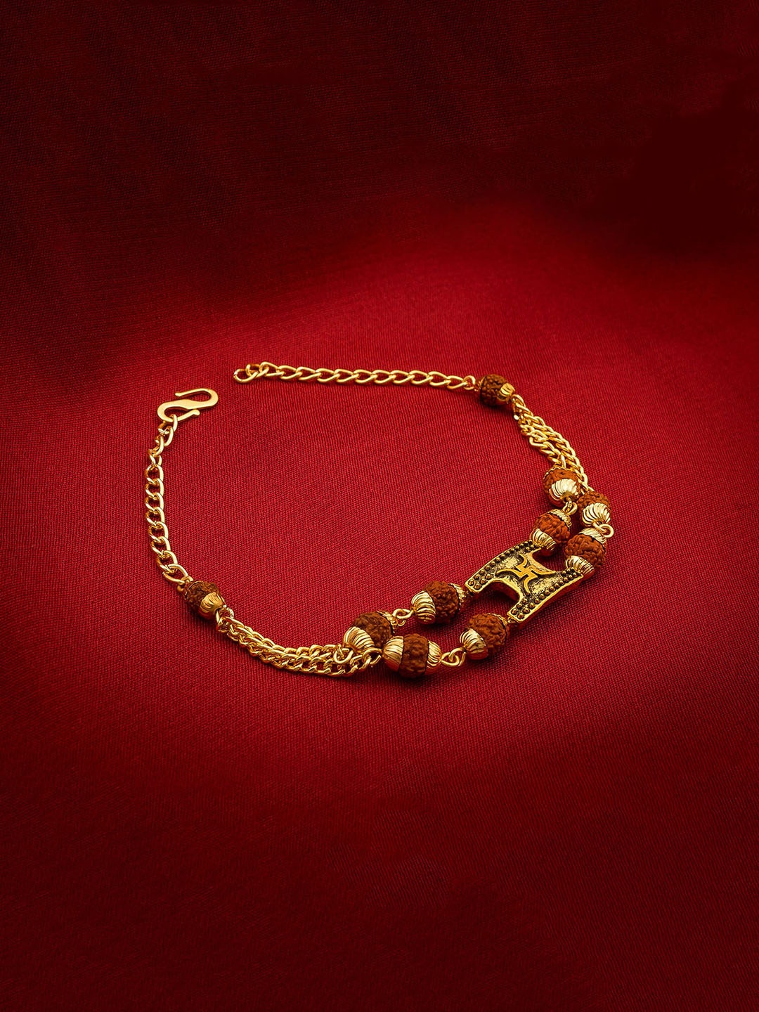 

aadita Men Gold-Toned Beaded Bracelet Rakhi
