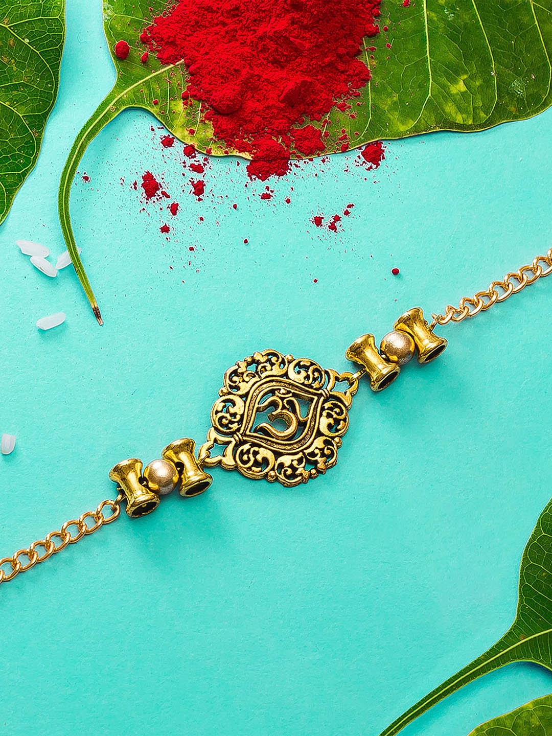 

aadita Gold-Toned Bracelet Style Handmade Rakhi