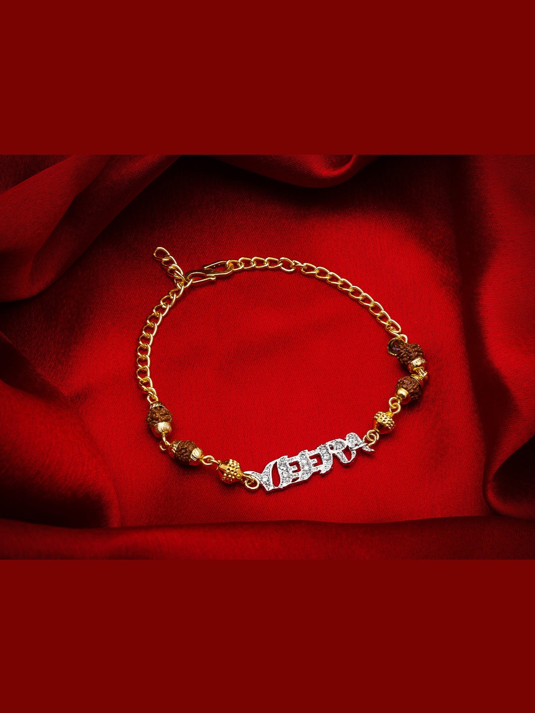 

aadita Men Gold-Toned Bracelet Style Handmade Rakhi