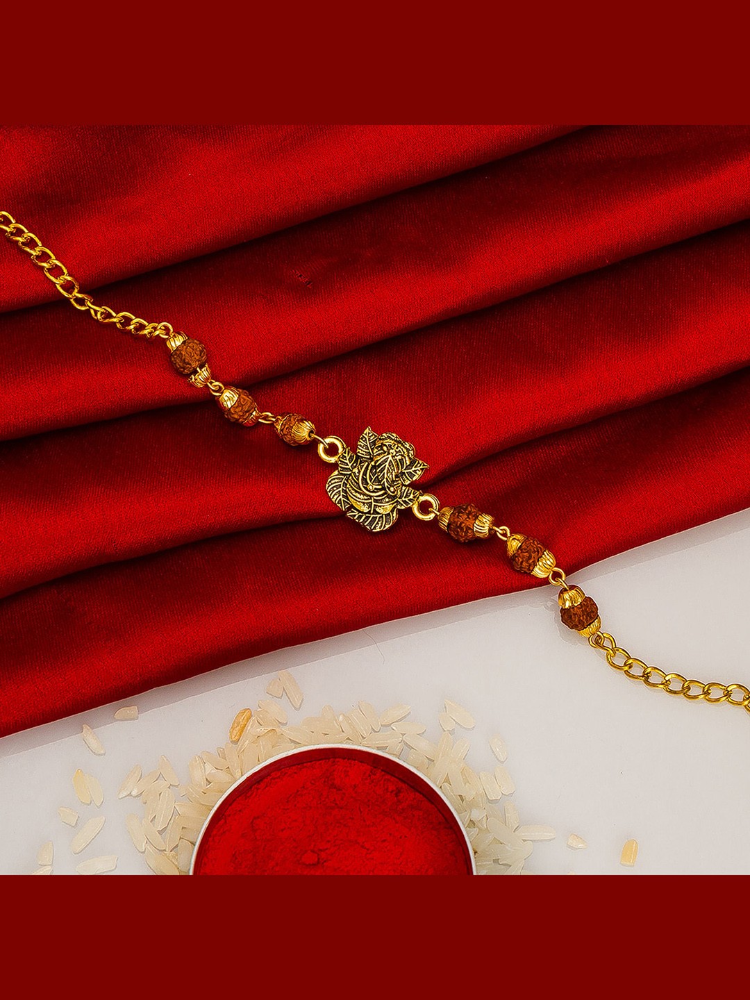

aadita Men Gold-Toned Handmade Rakhi