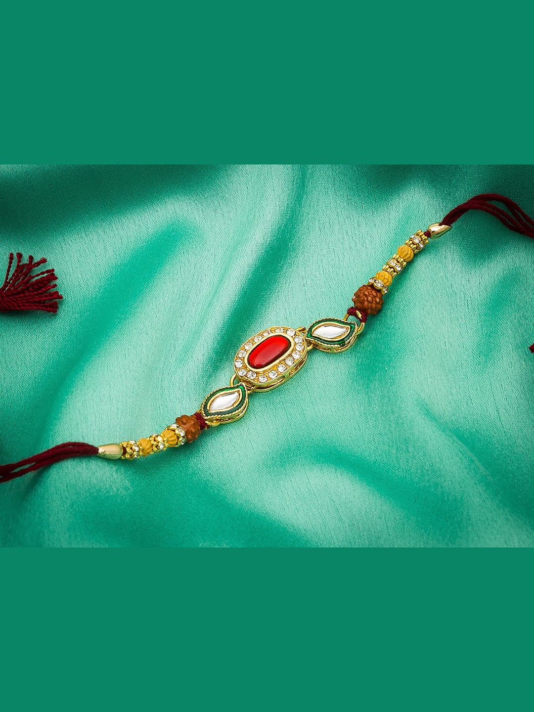 

aadita Men Gold-Toned AD Studded Rakhi