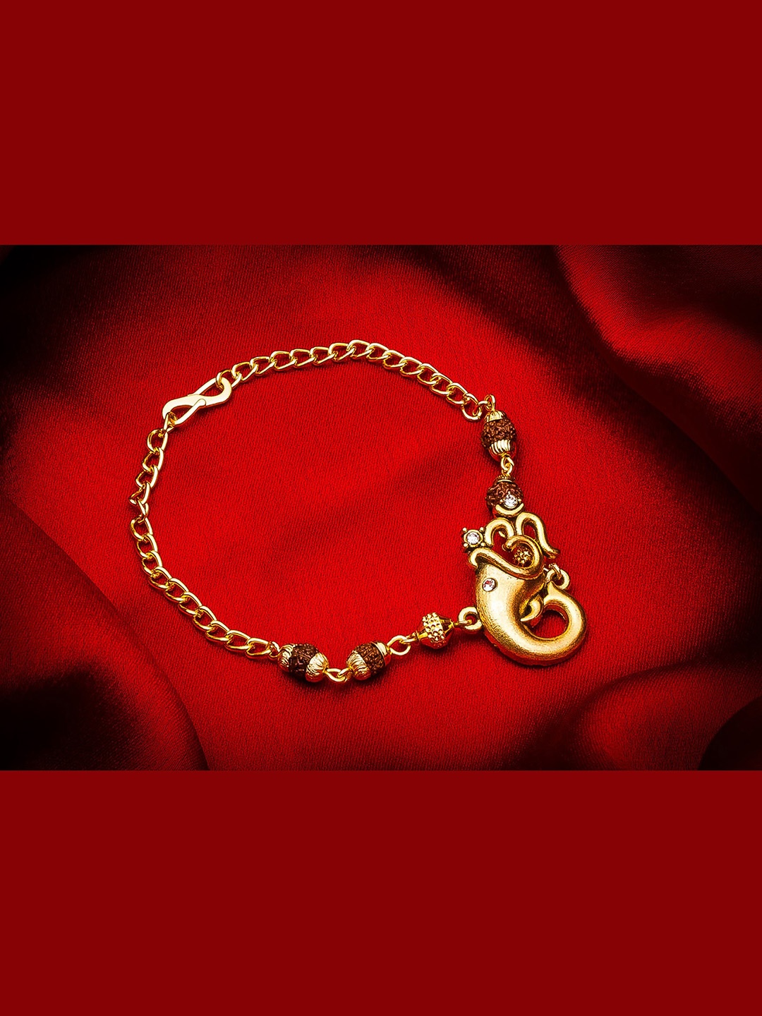 

aadita Men Gold-Toned Bracelet Ganesh Rakhi