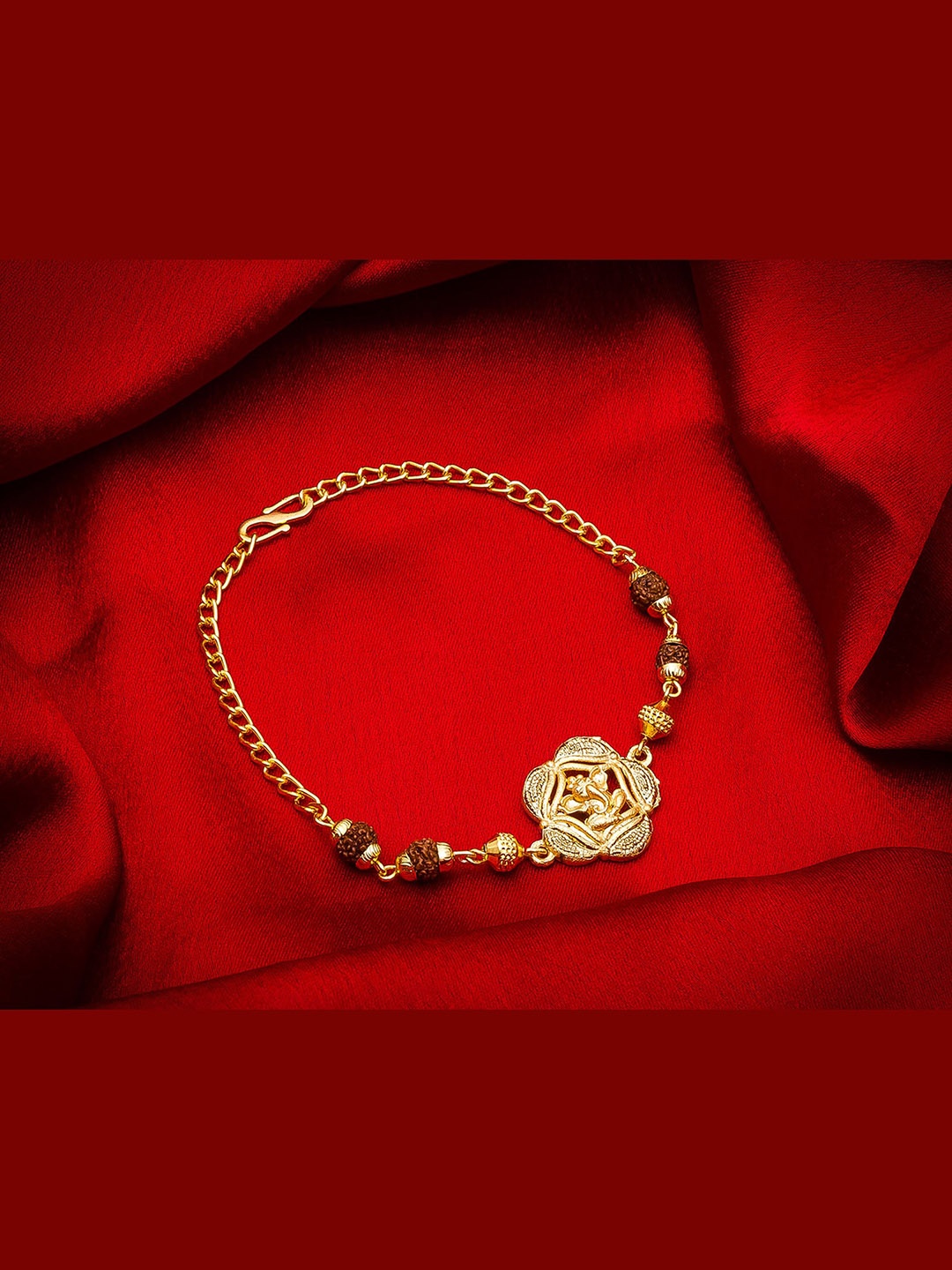 

aadita Men Gold-Toned Handmade Rakhi
