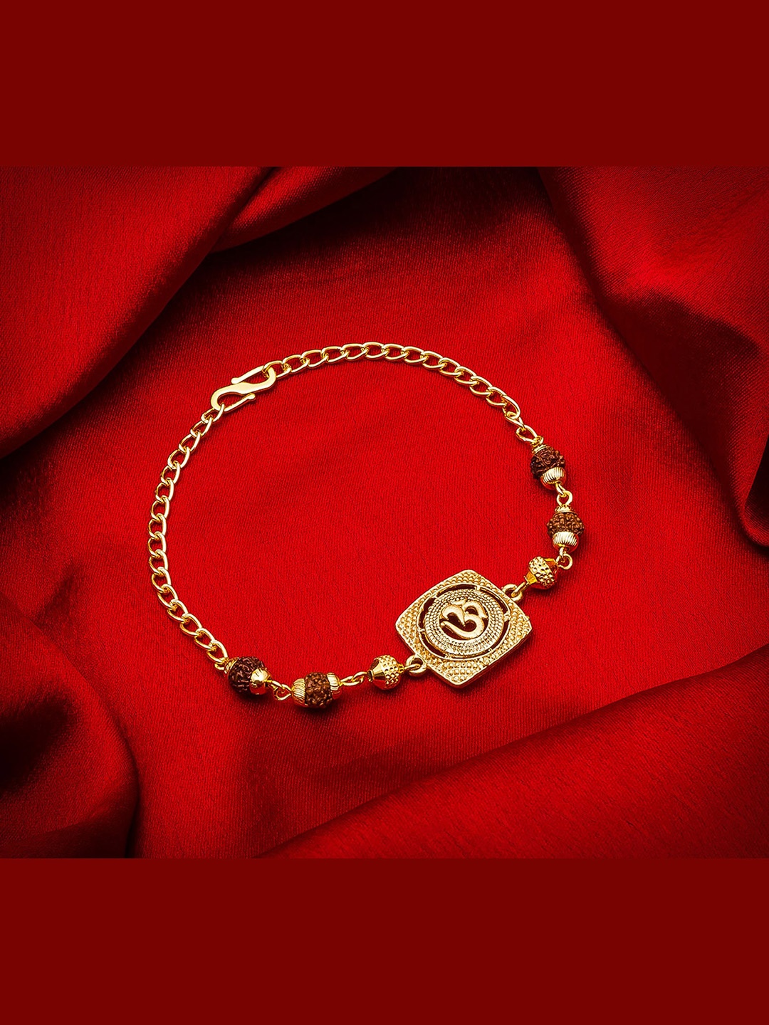 

aadita Men Gold-Toned Bracelet Style Handmade Rakhi