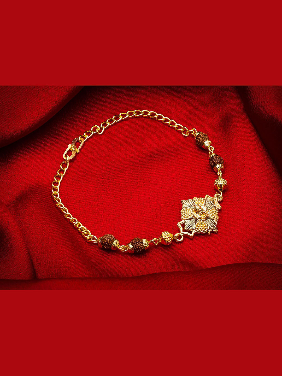 

aadita Gold Toned Handmade Rakhi