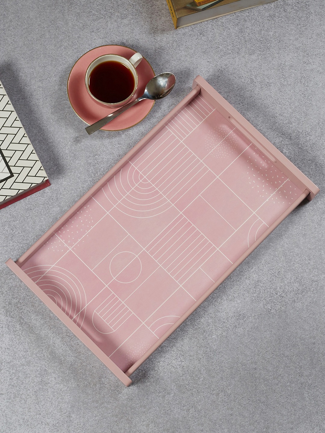 

HomeTown Pink Printed Rectangle Serving Trays