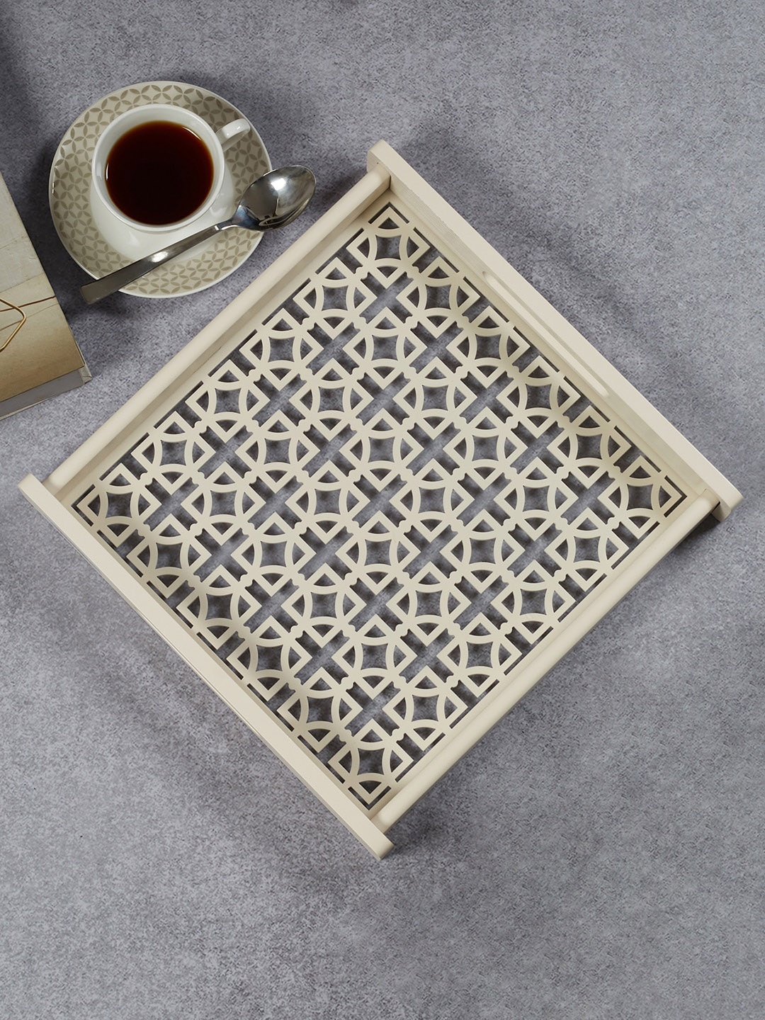 

HomeTown Beige Laser Cut Wood Trays