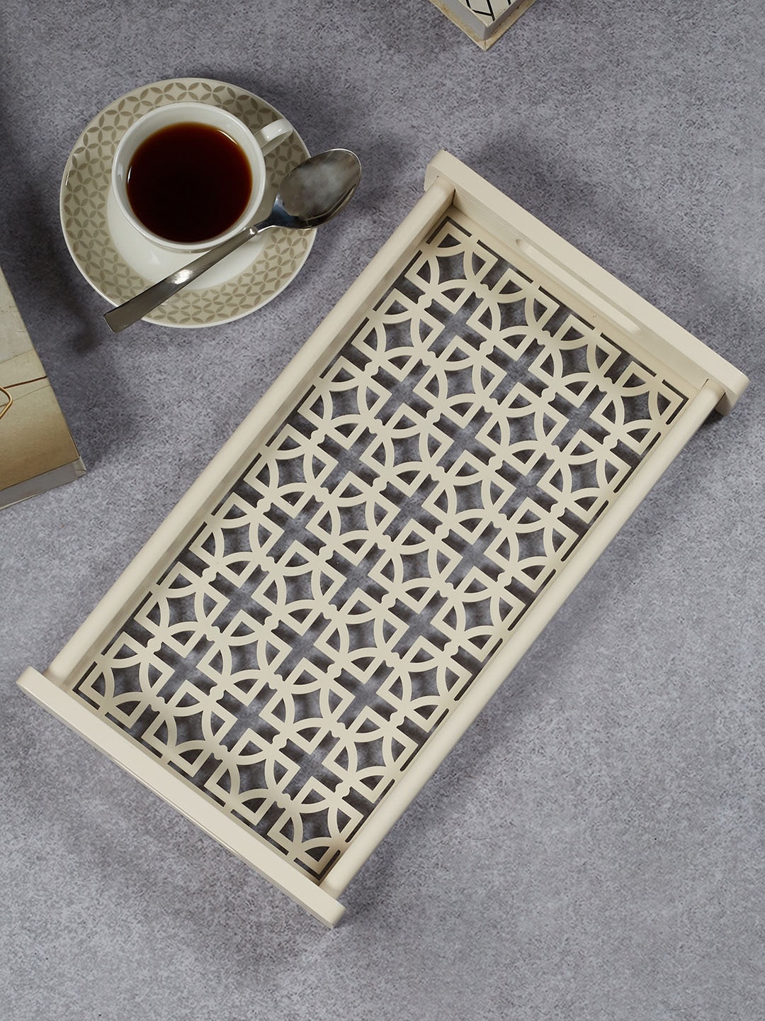 

HomeTown White Laser Engineered Wood Cut Tray