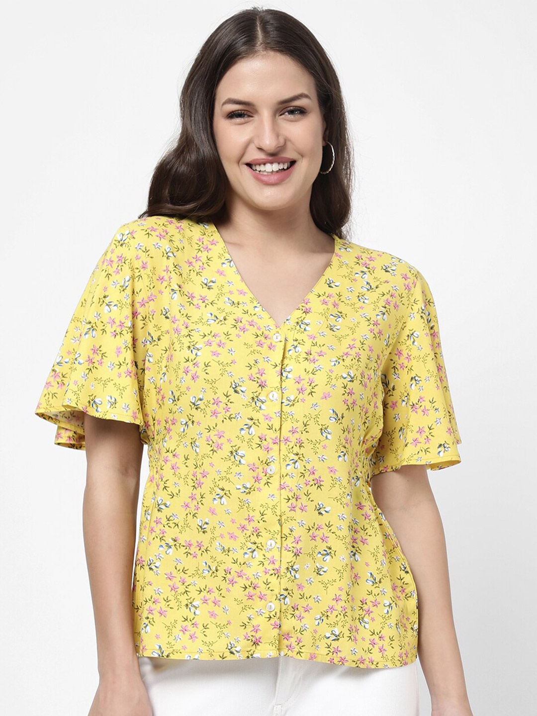 

R&B Yellow Floral Print Top