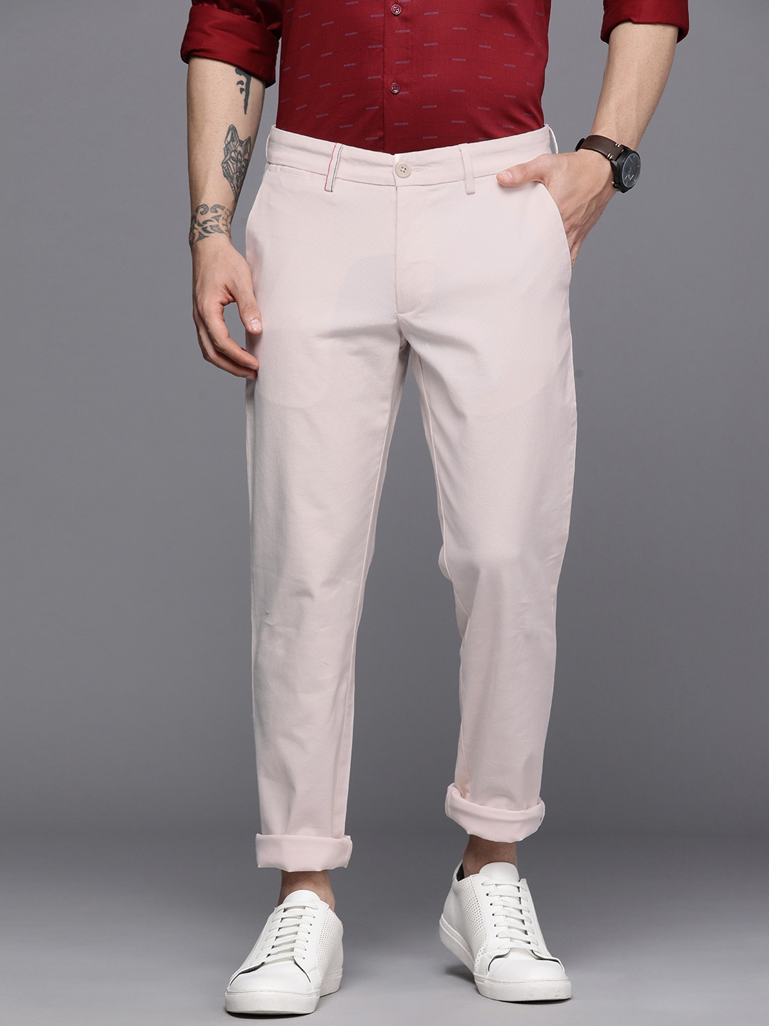 

Louis Philippe Sport Men Off White Slim Fit Trousers