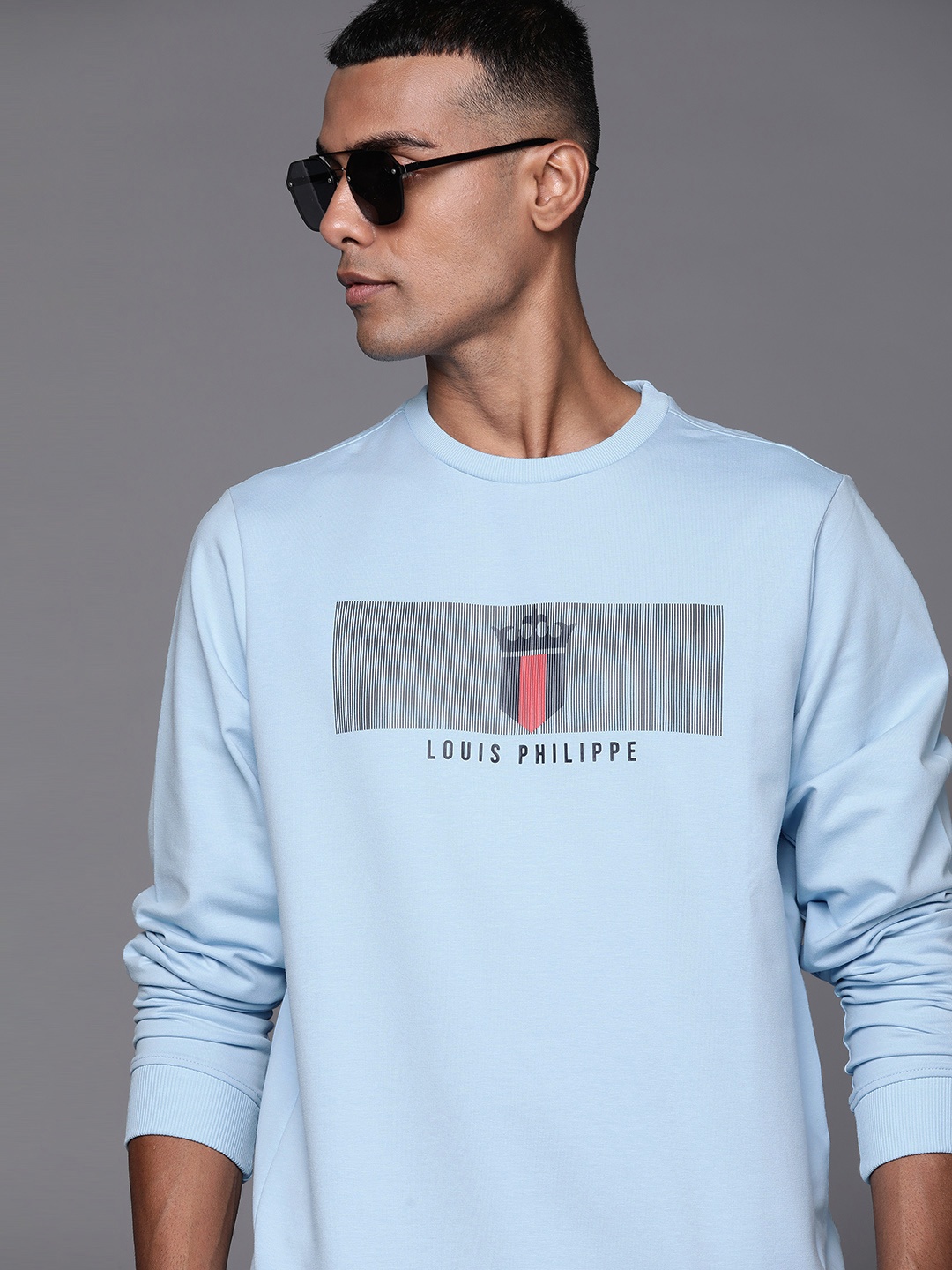 

Louis Philippe Sport Men Blue Printed Sweatshirt