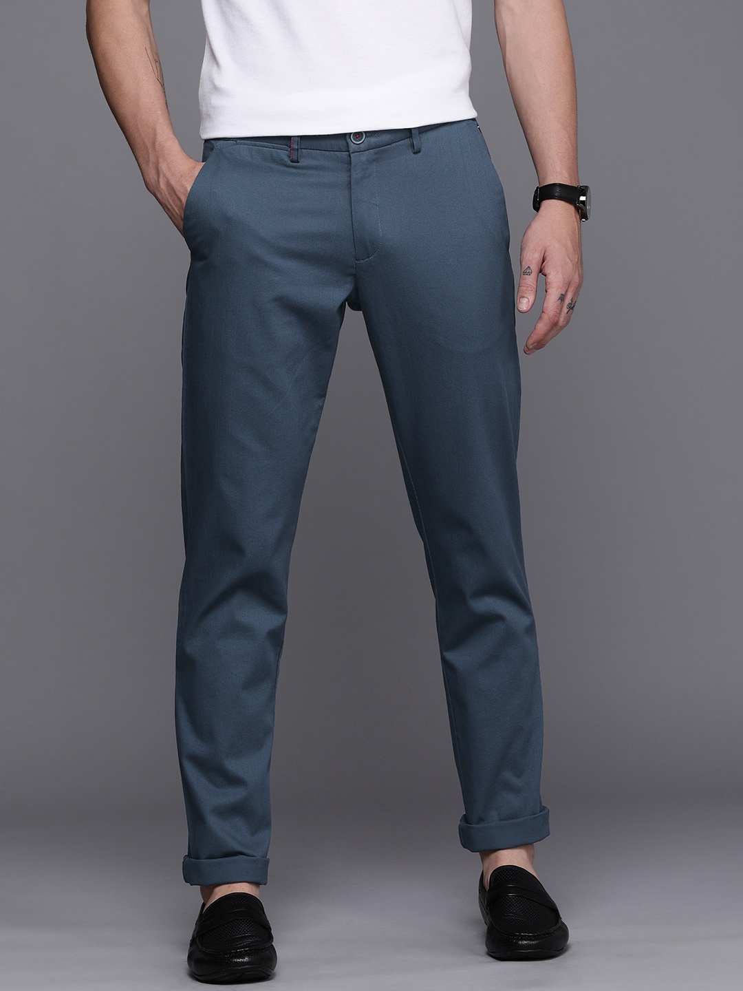 

Louis Philippe Sport Men Navy Blue Slim Fit Regular Trousers