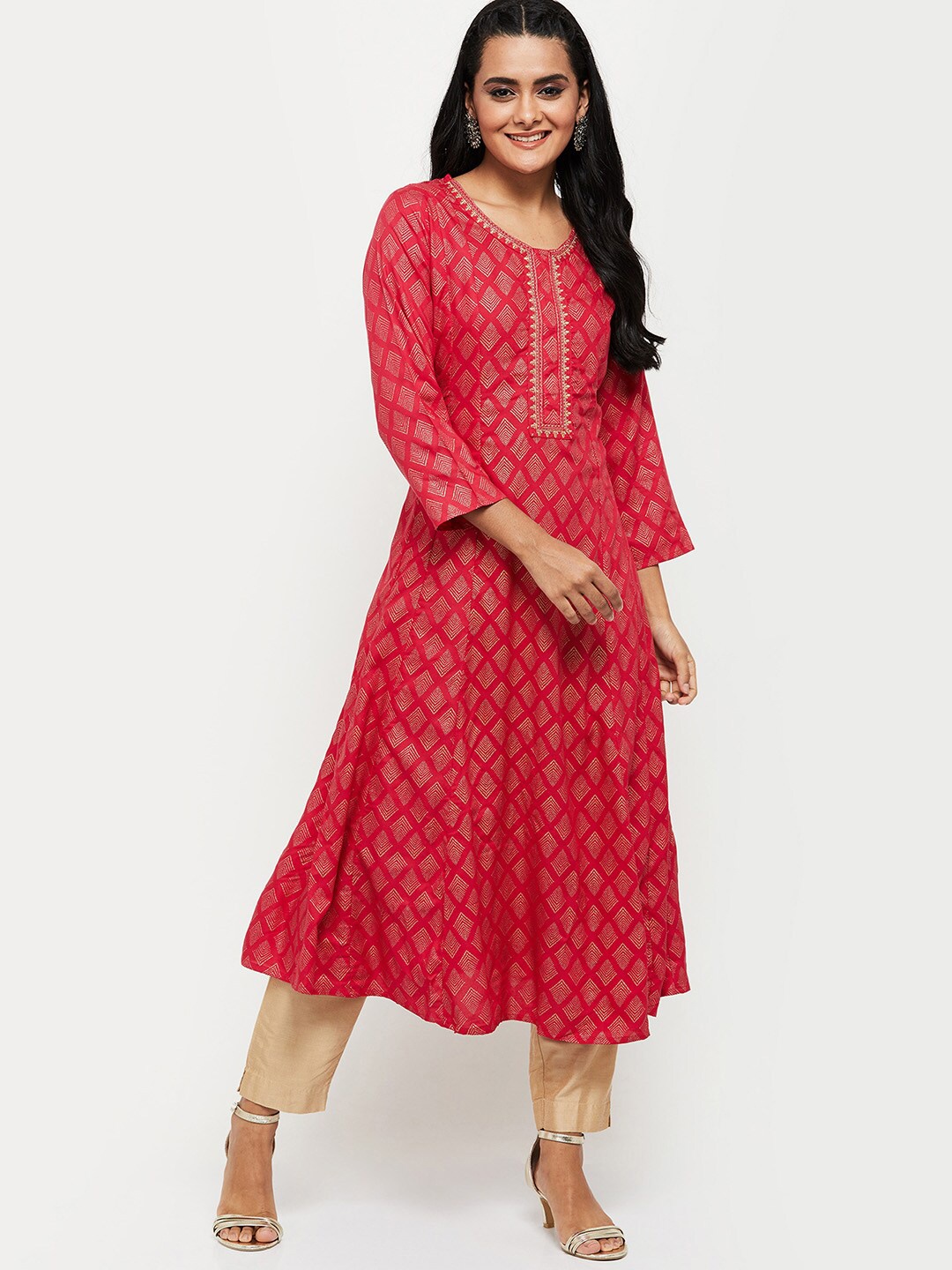 

max Women Fuchsia Ethnic Motifs Anarkali Kurta