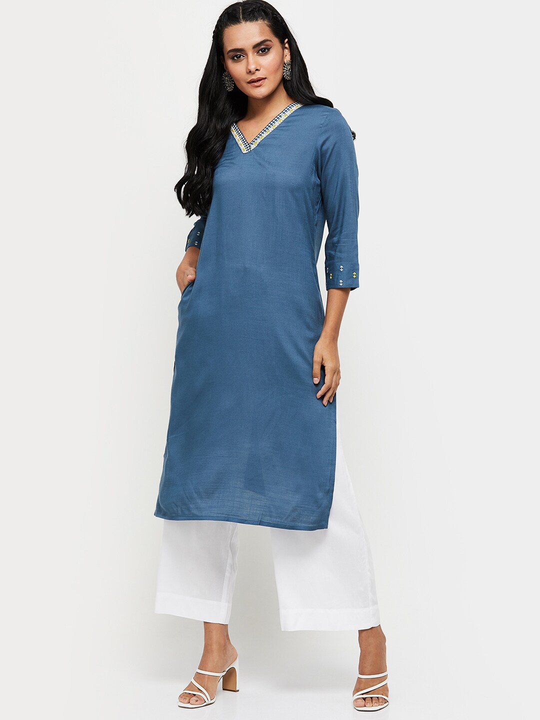 

max Women Blue Kurta
