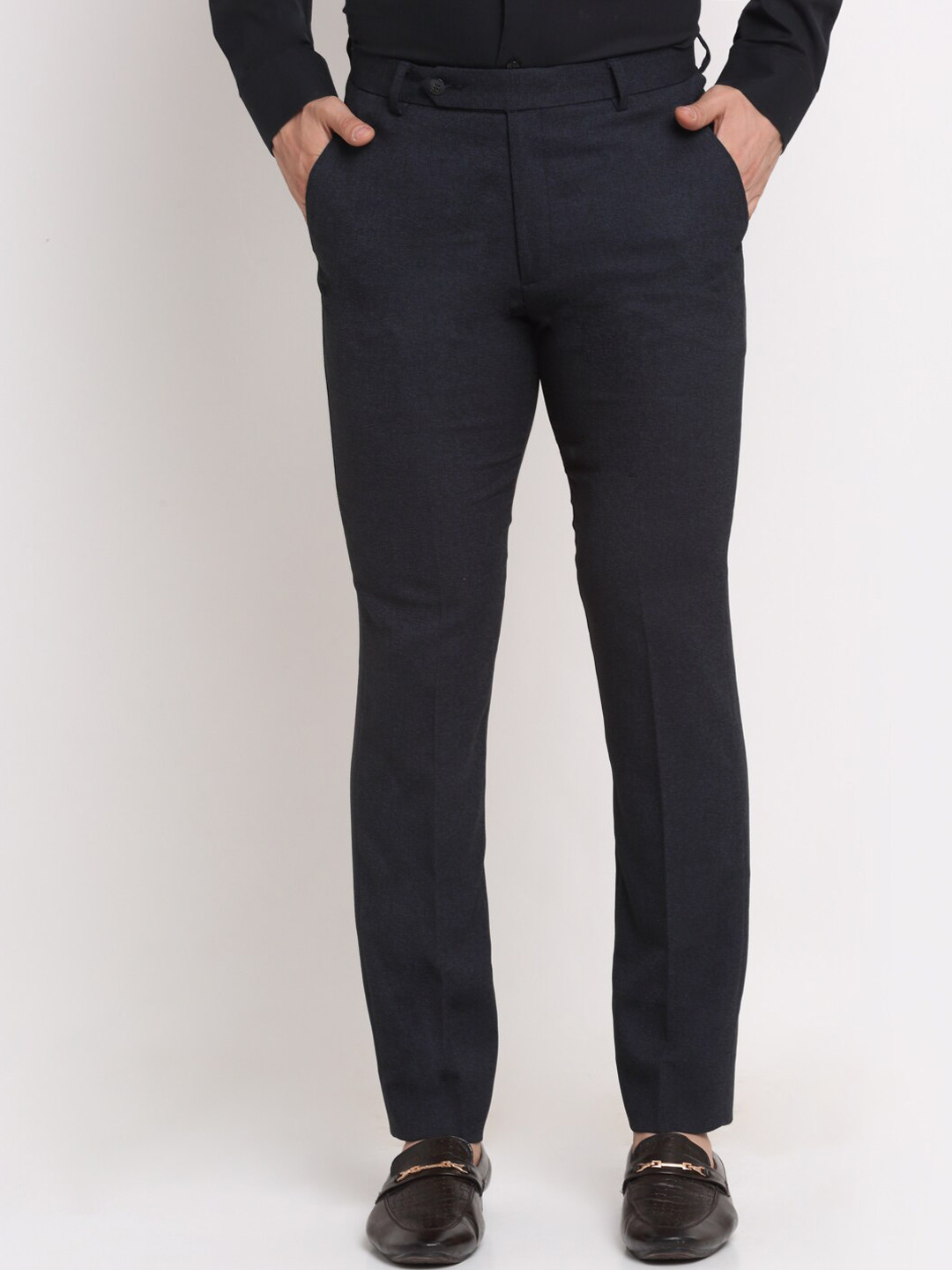 

Ennoble Men Blue Smart Slim Fit Lint Free Trousers