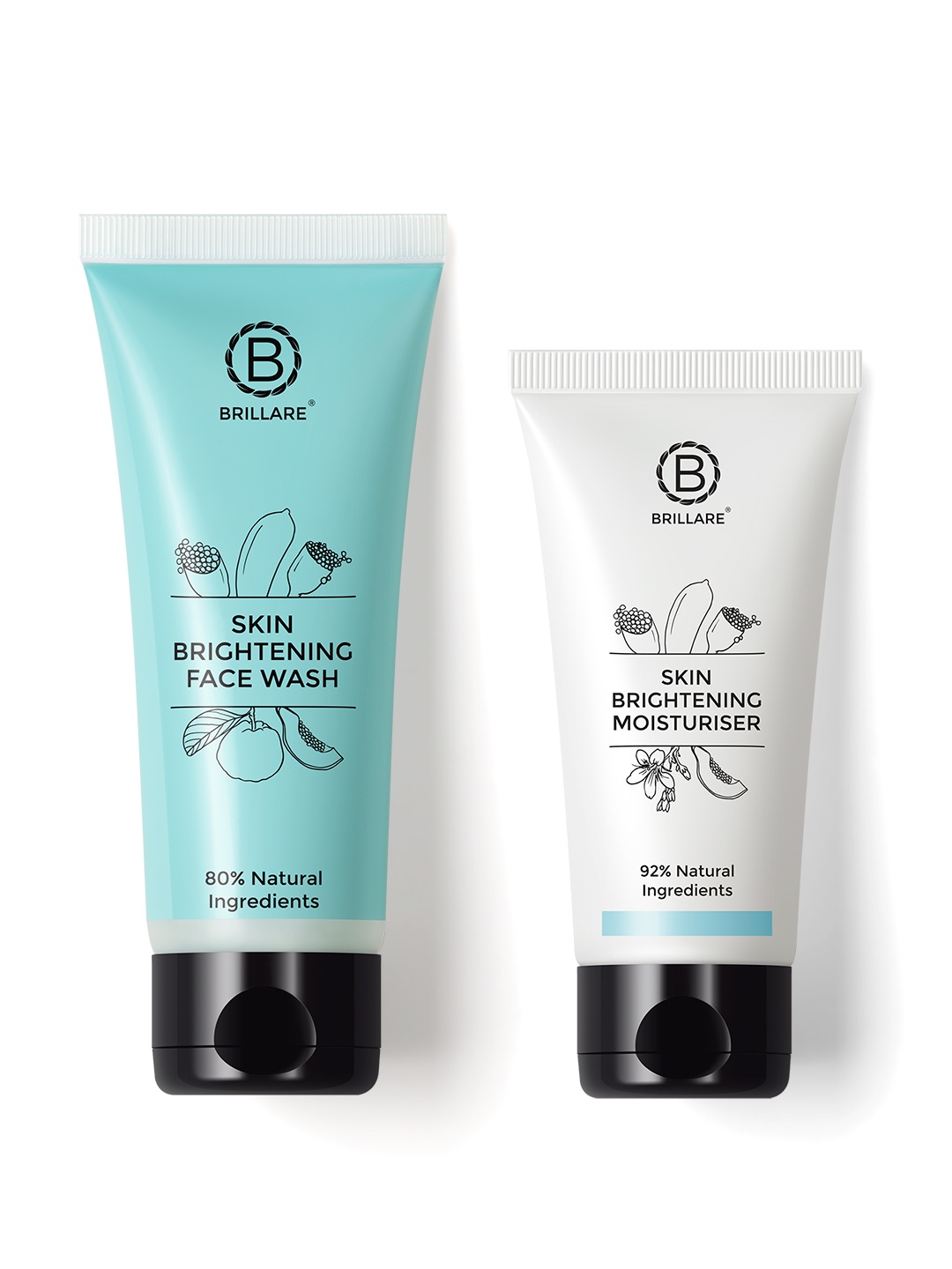 

BRILLARE Sustainable Skin Brightening Skin Care Set - Face Wash 100ml & Moisturiser 50ml, White