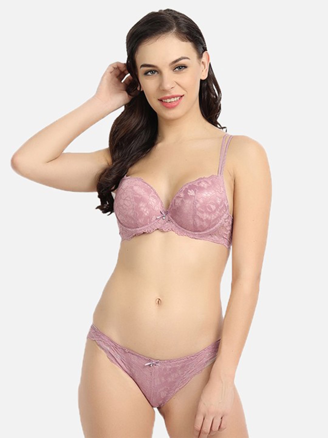 

Spiaty Women Purple Self Design Lingerie Set