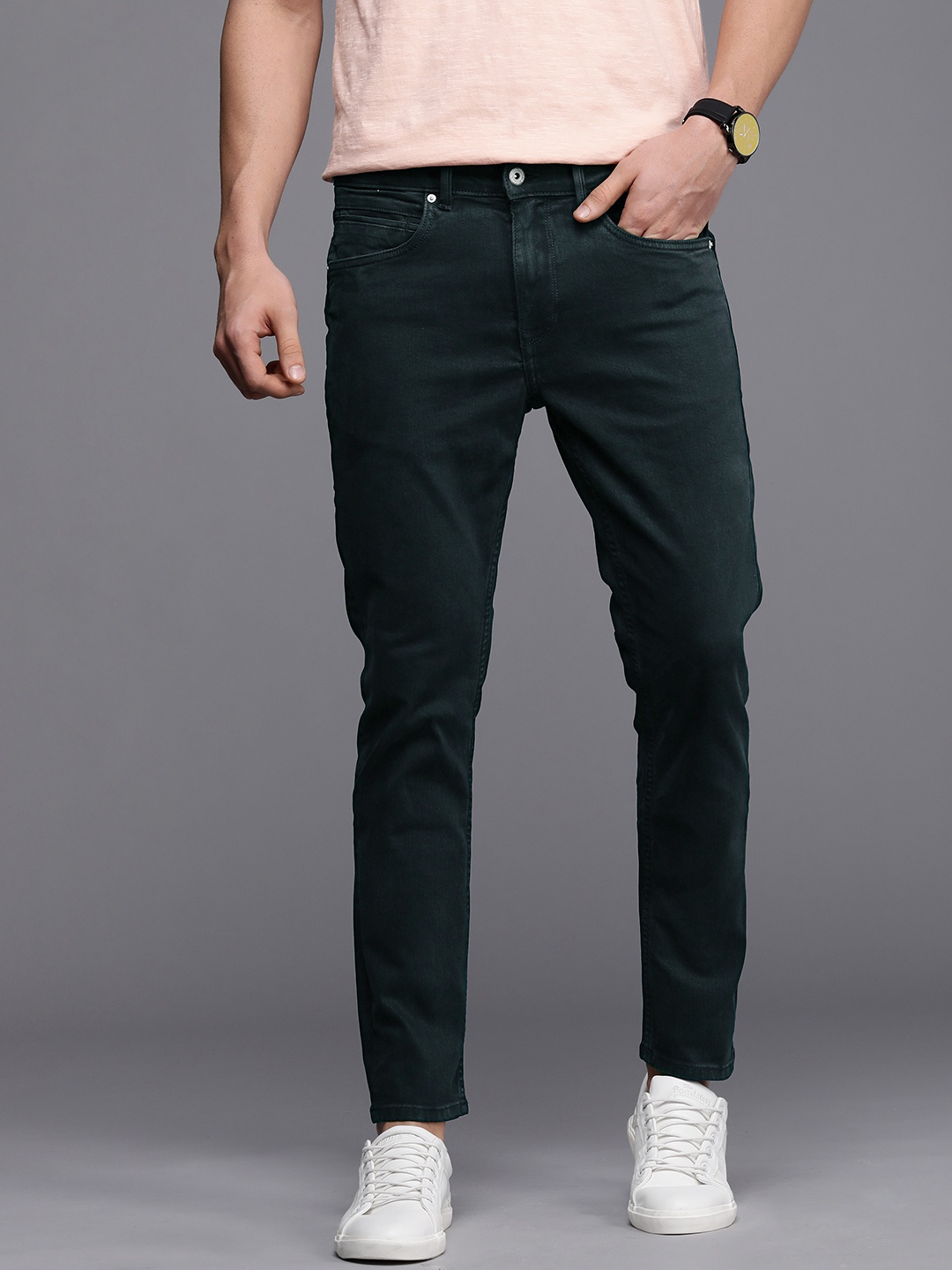 

Louis Philippe Jeans Men Black Slim Smart Fit Low-Rise Stretchable Jeans