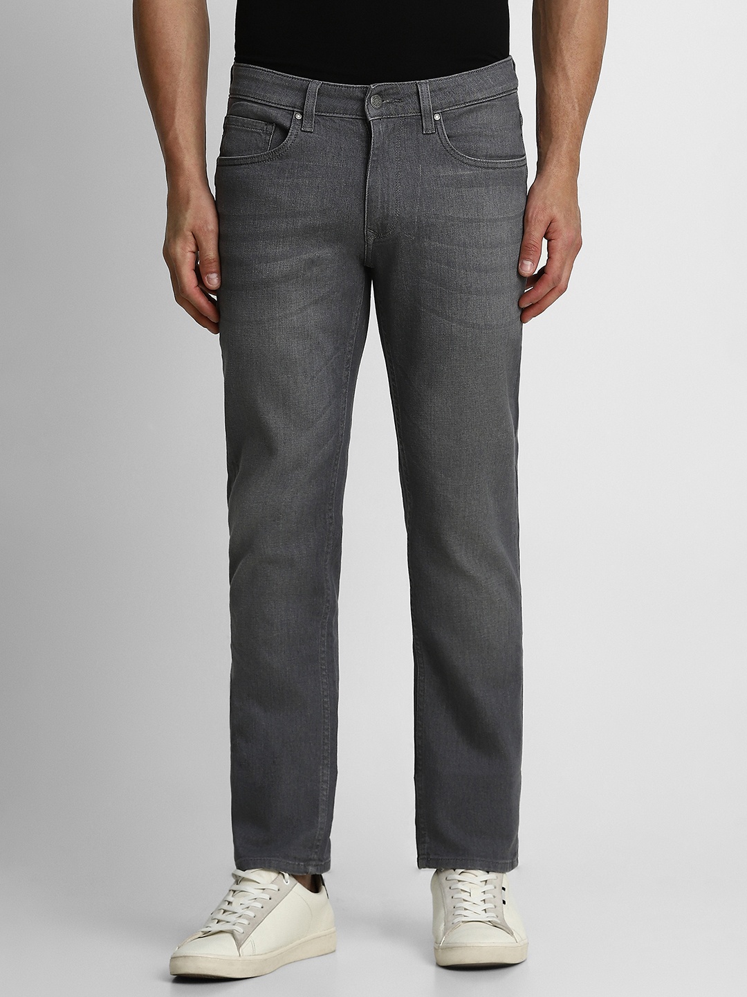 

Louis Philippe Jeans Men Grey Matt Slim Fit Low-Rise Light Fade Stretchable Jeans