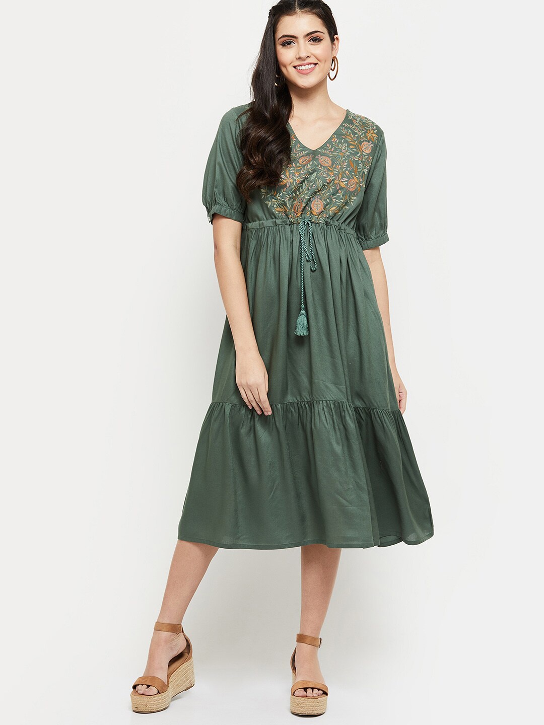 

max Green & thyme A-Line Midi Dress