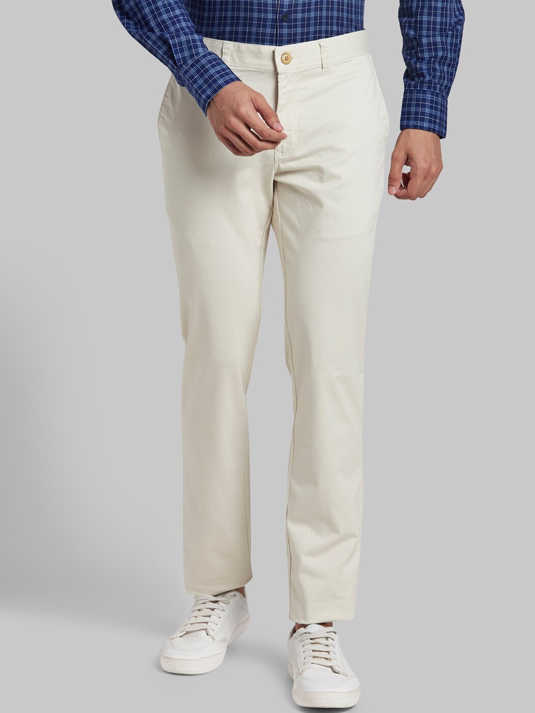 

Parx Men Beige Slim Fit Trousers