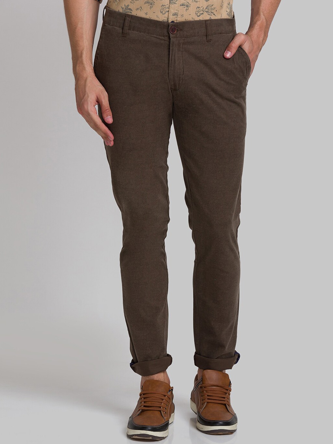 

Parx Men Brown Slim Fit Trousers