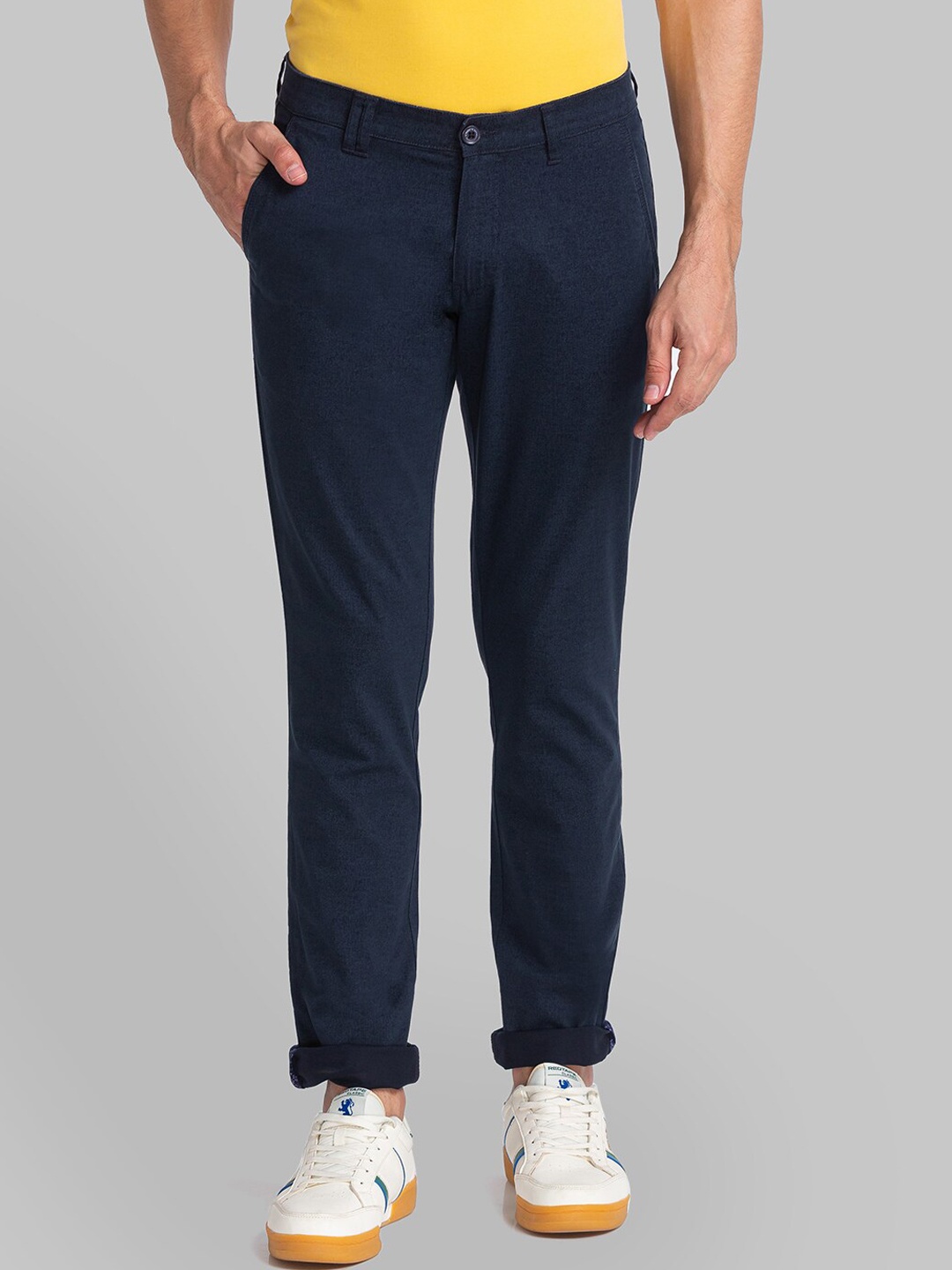 

Parx Men Blue Tapered Fit Trousers