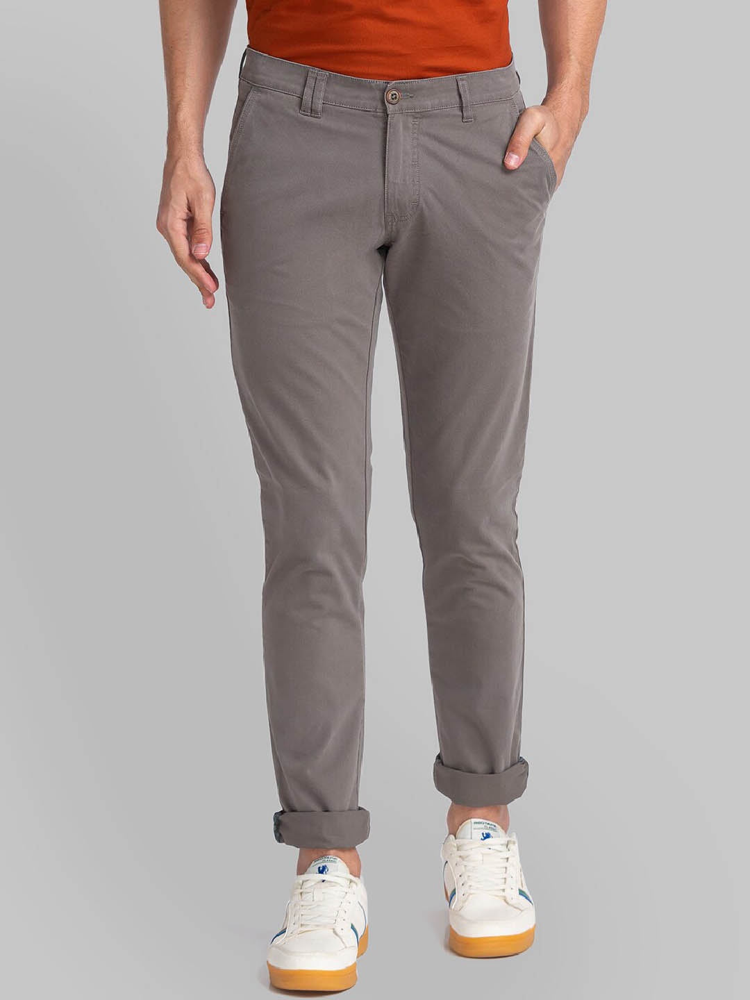 

Parx Men Grey Slim Fit Trousers