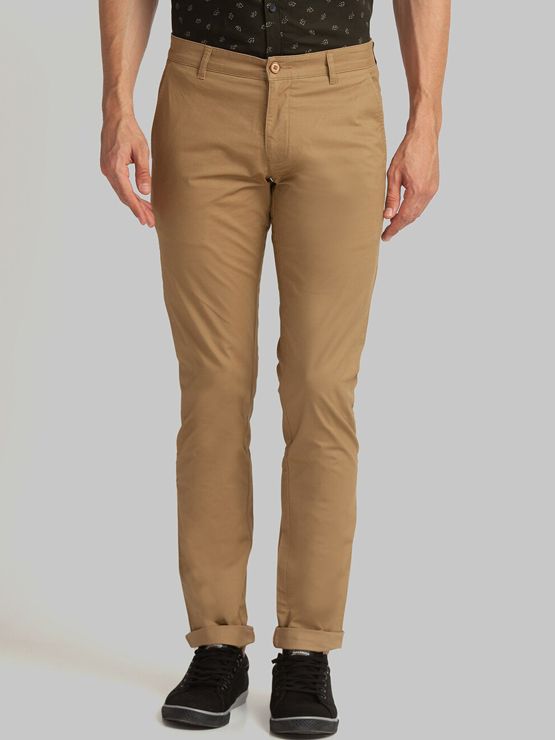 

Parx Men Khaki Tapered Fit Trousers