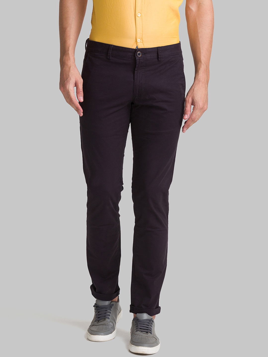 

Parx Men Black Cotton Tapered Fit Trousers