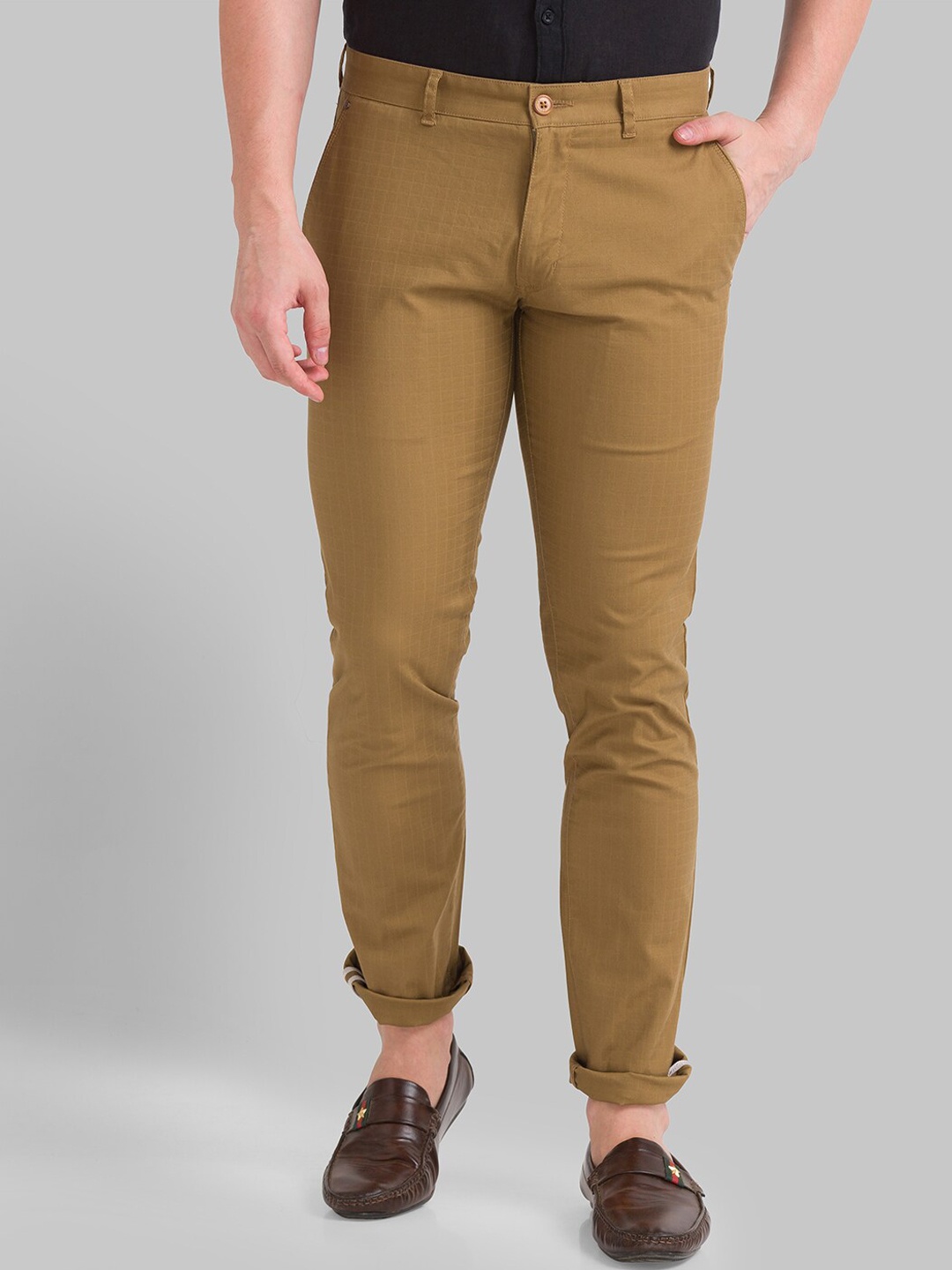 

Parx Men Khaki Tapered Fit Trousers