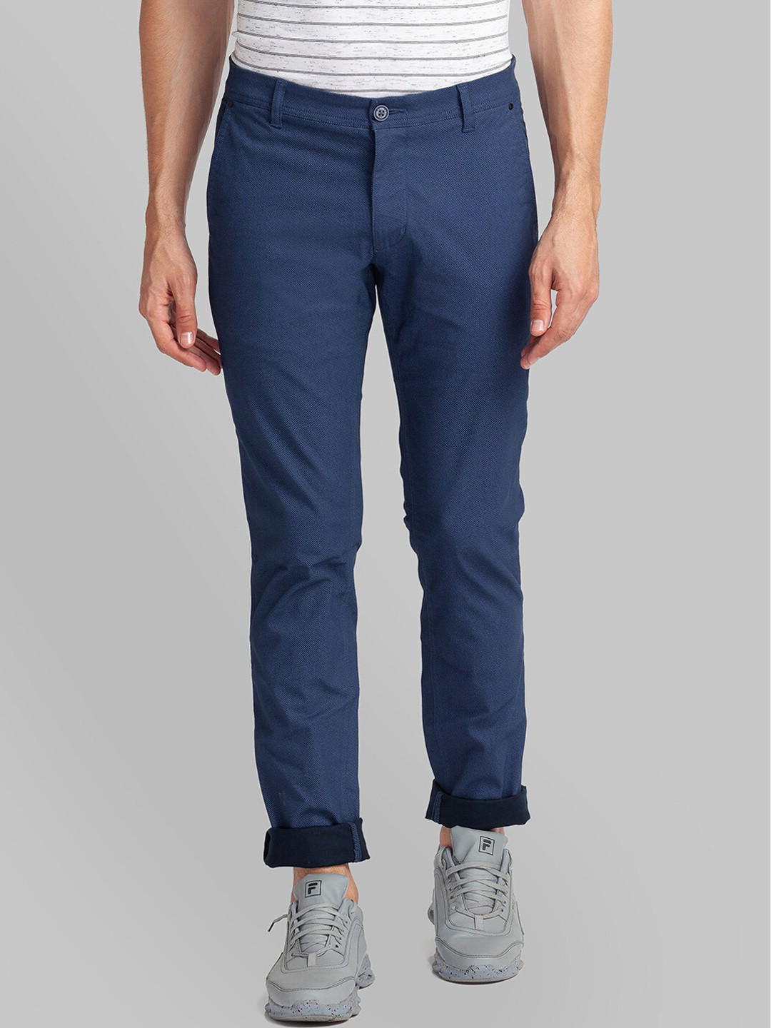 

Parx Men Dark Blue Tapered Fit Trousers