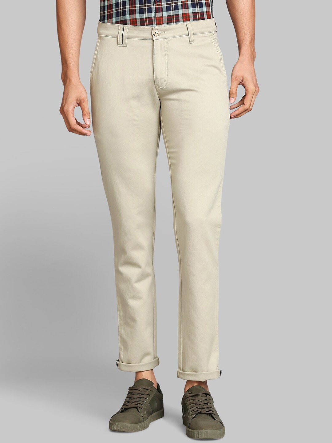 

Parx Men Beige Tapered Fit Trousers