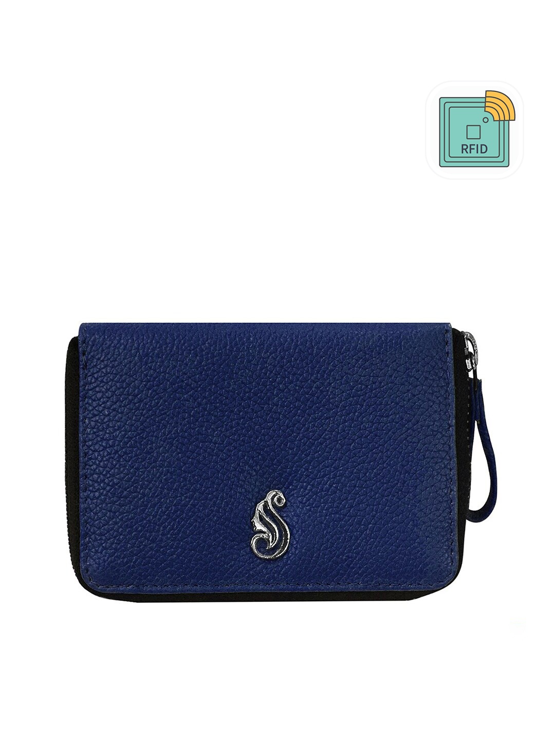 

Soumi Unisex Blue Leather Card Holder