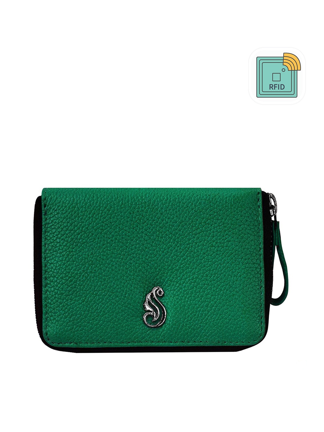 

Soumi Unisex Green Leather Card Holder