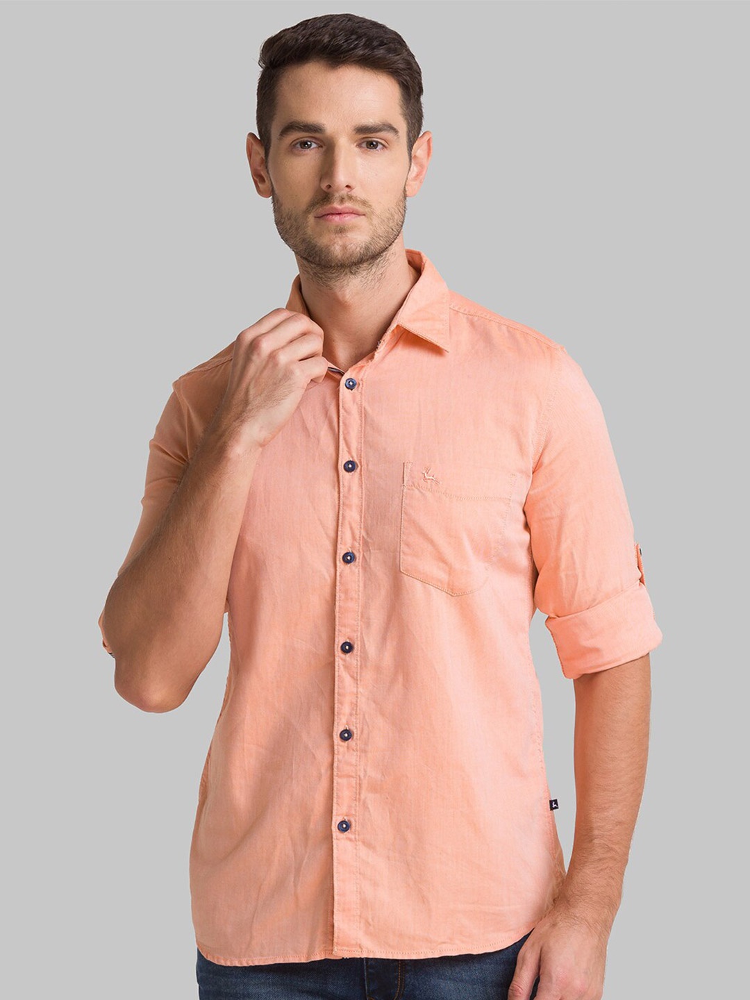 

Parx Men Orange Slim Fit Casual Shirt