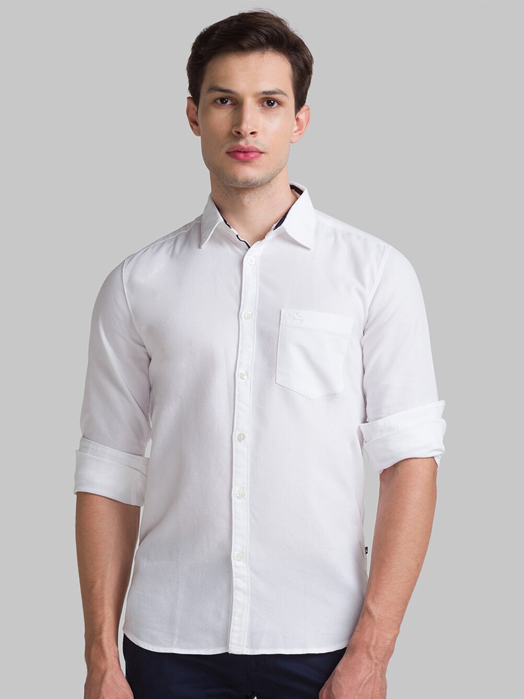 

Parx Men White Slim Fit Casual Shirt