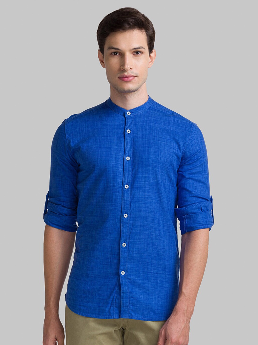 

Parx Men Blue Slim Fit Casual Shirt