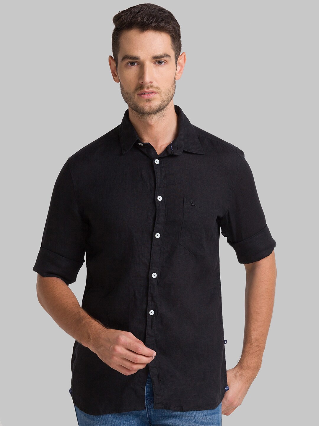 

Parx Men Black Slim Fit Casual Shirt