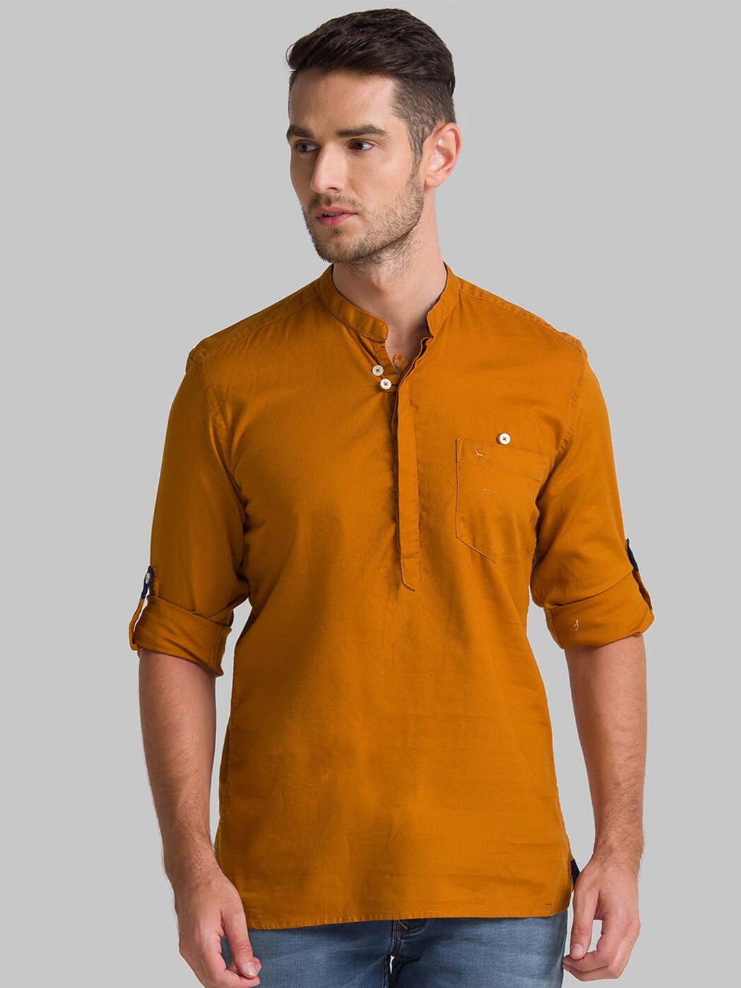 

Parx Men Mustard Slim Fit Casual Shirt