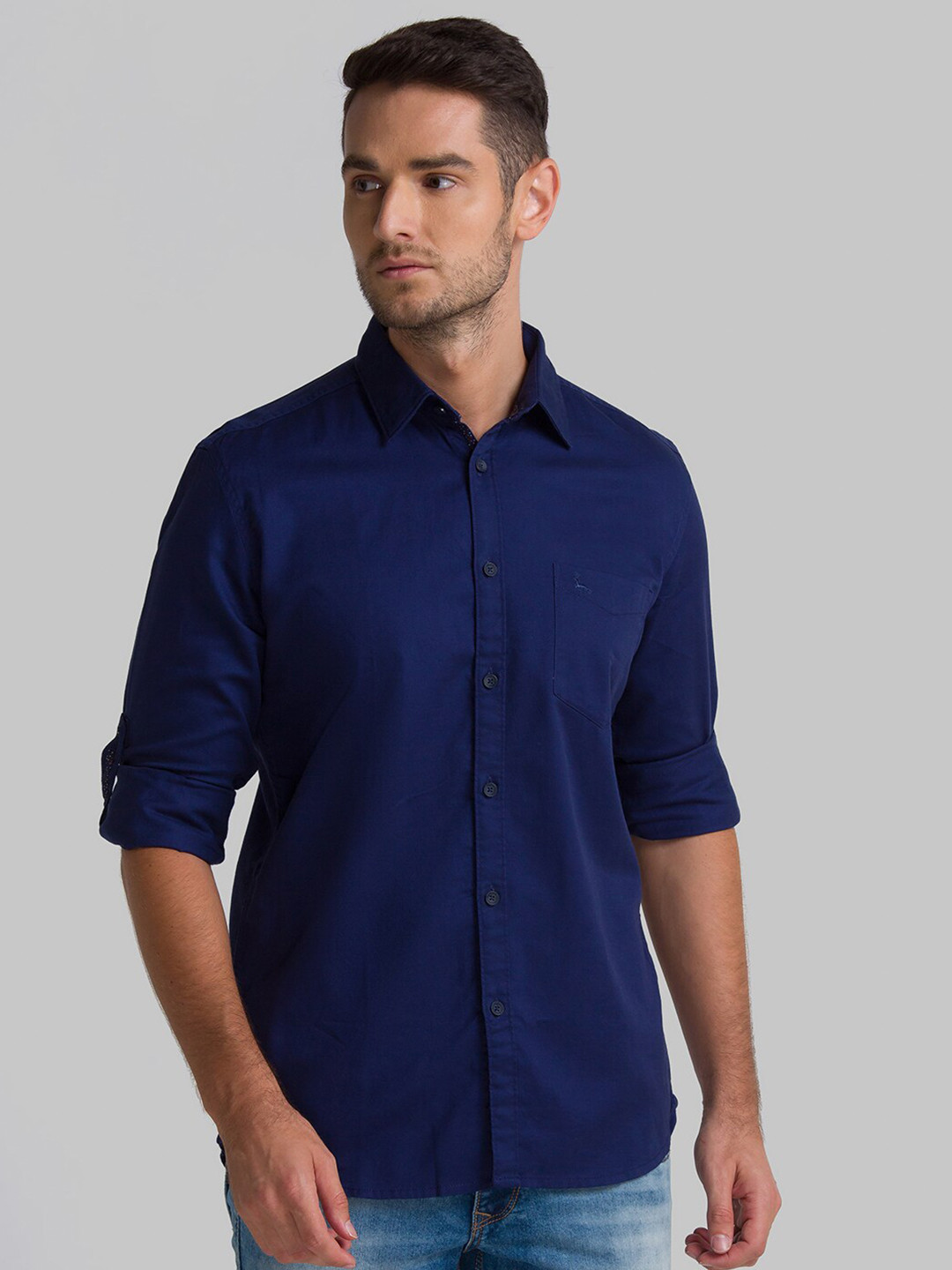 

Parx Men Blue Slim Fit Casual Shirt
