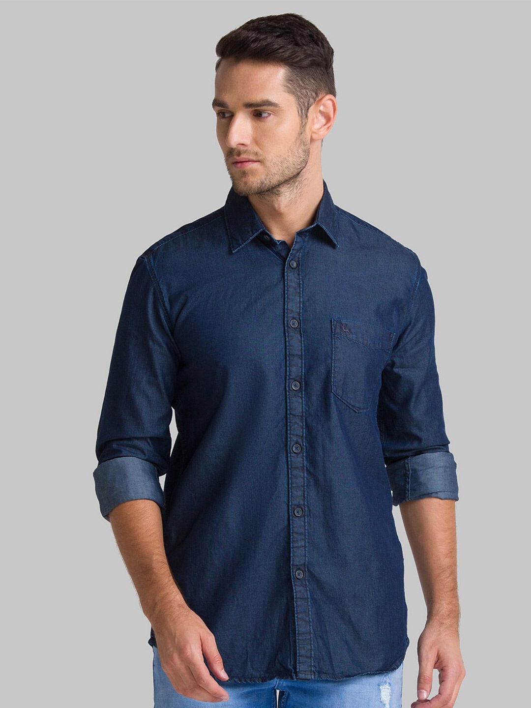 

Parx Men Blue Slim Fit Casual Shirt