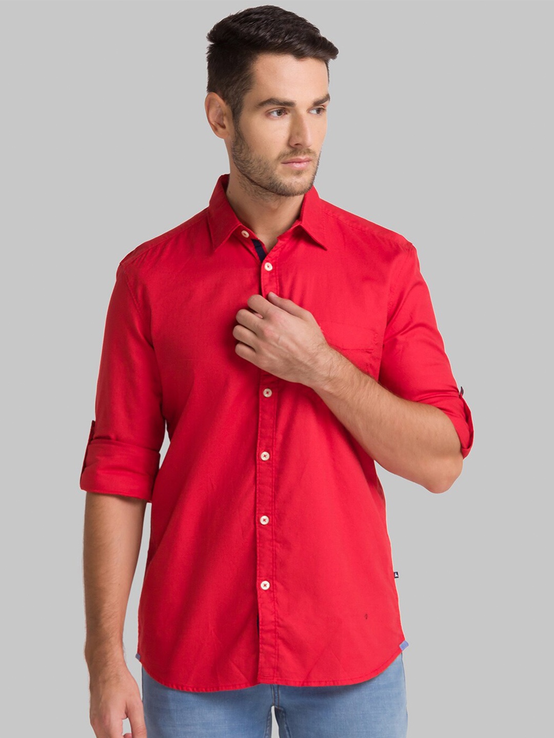 

Parx Men Red Slim Fit Casual Shirt