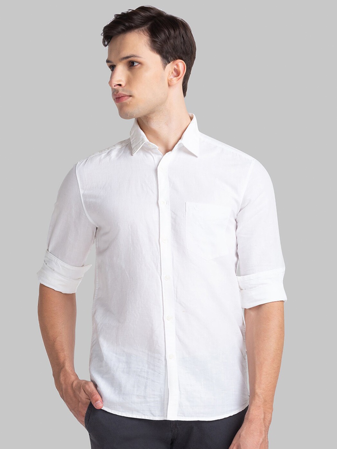 

Parx Men White Slim Fit Casual Shirt