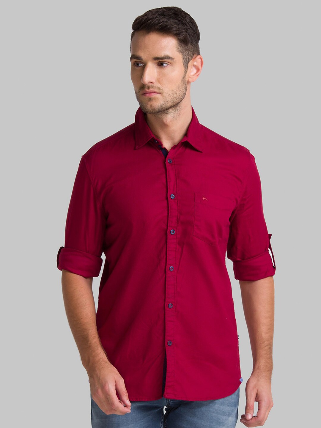 

Parx Men Red Slim Fit Casual Shirt
