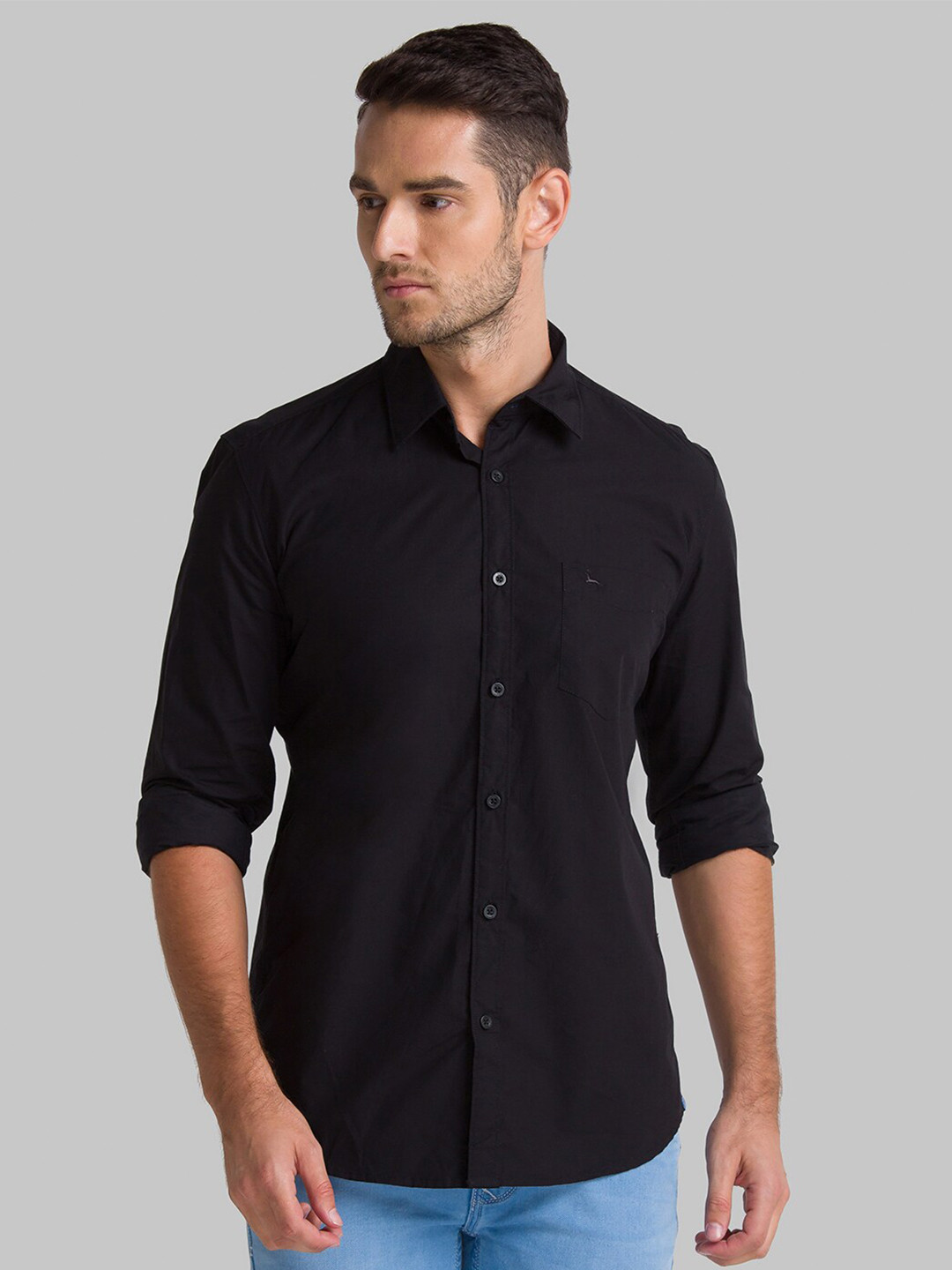 

Parx Men Black Slim Fit Casual Shirt