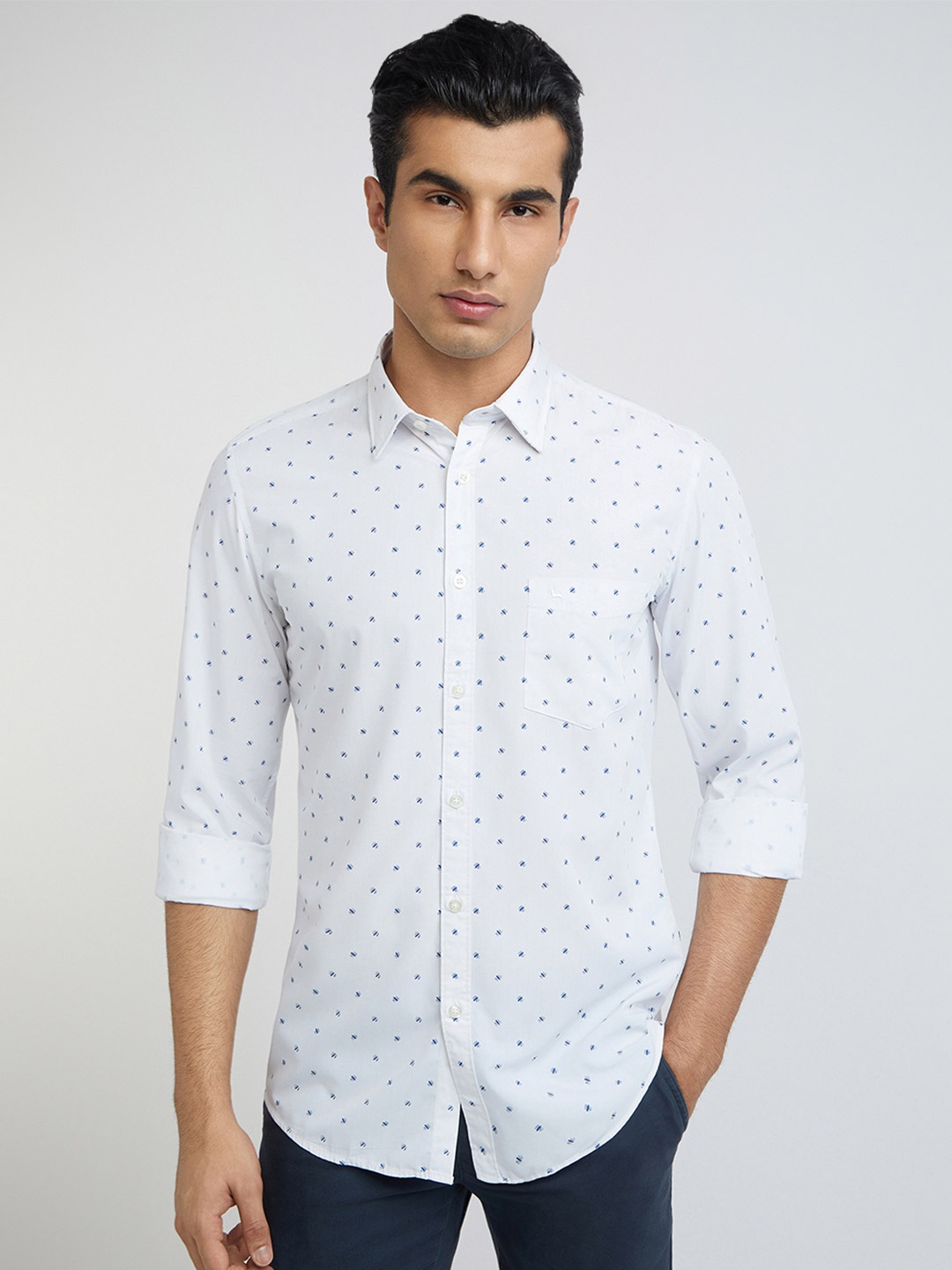 

Parx Men White Slim Fit Printed Casual Shirt