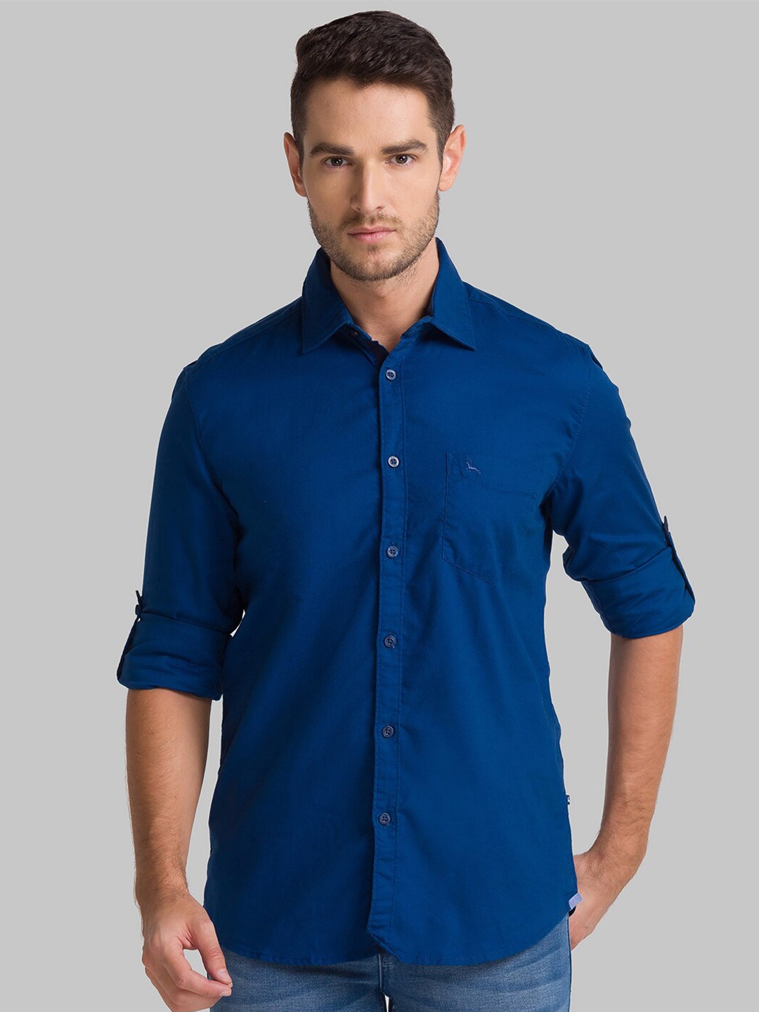 

Parx Men Blue Slim Fit Casual Shirt