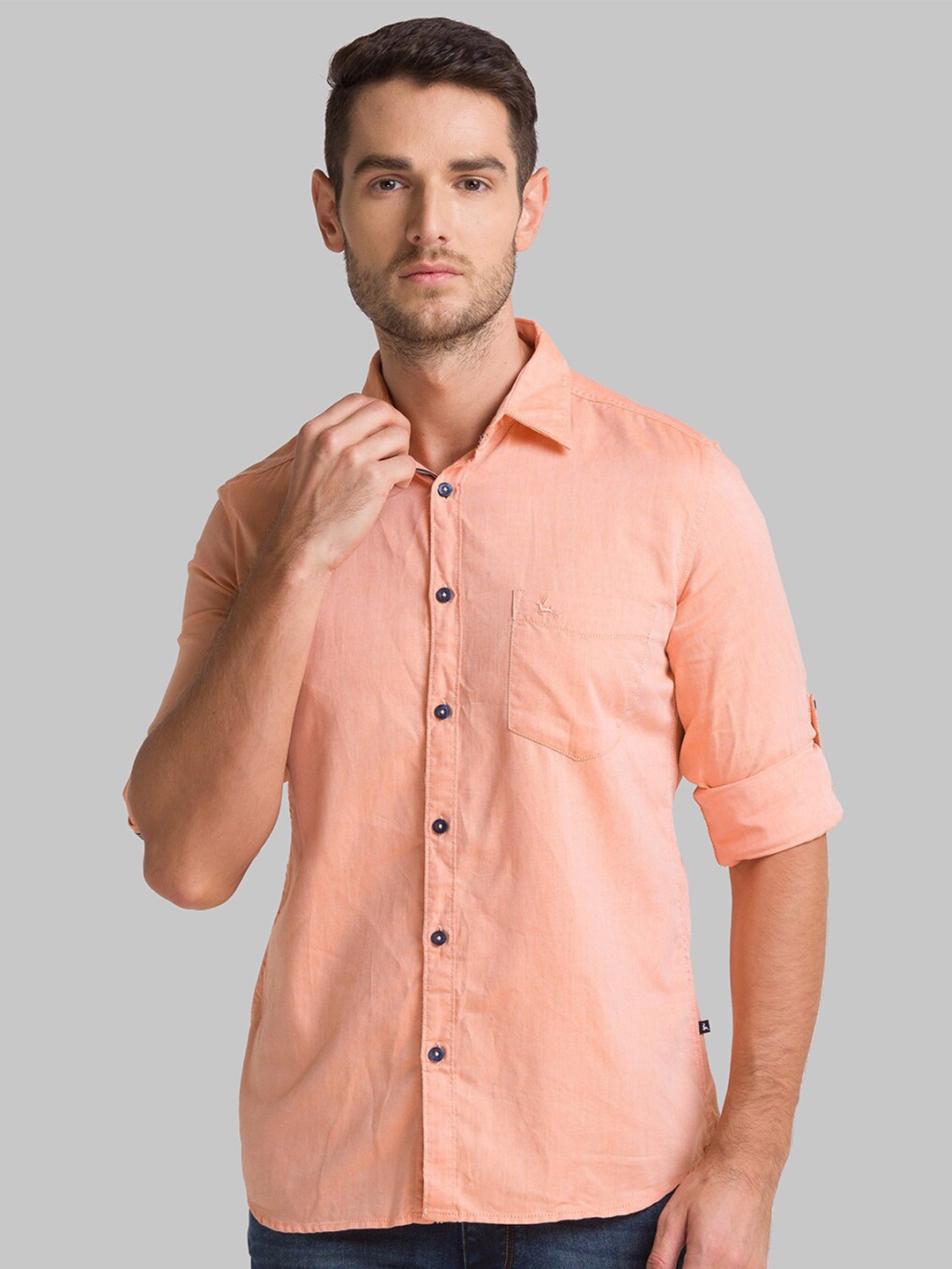 

Parx Men Orange Slim Fit Casual Shirt